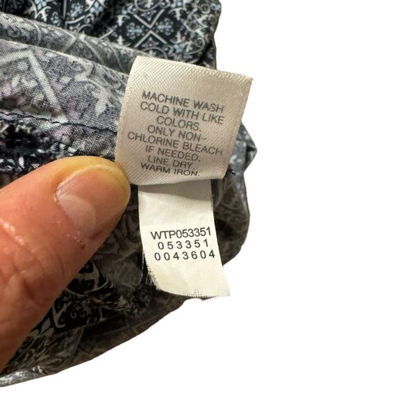 J. Jill Women's Blue Scroll Print V-Neck Long Sleeve Tunic Blouse Size Medium - Picture 8 of 8